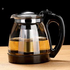 Large Capacity Glass Tea Pot with Filter Tea Cup Set for Home Use High Temperature Resistant Tea Brewing Device Single Kettle
