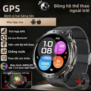 Đồng Hồ Thông Minh Bluetooth Chống Nước Hai Băng Tần GPS IP68 La Bàn Bơi Lội Thể Thao Quân Sự Ngoài Trời Gọi Điện Thông Minh Với Chức Năng Theo Dõi Nhịp Tim
