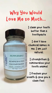 Feurig8 Peppermint Remineralised Toothpowder 100g