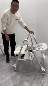 Baby Dining Chair Multi-Functional Reclining Foldable Childrens Dining Table and Chair Baby Multi-Gear Height Adjustment