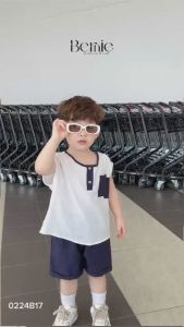BE231 Bộ áo ba lỗ quần đùi BERNIE quần áo thời trang bé trai phong cách Hàn Quốc