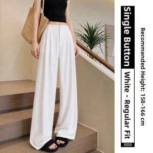 XIANYIJIAO | Elegant Drape Ice Silk Straight Leg Trouser