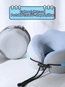 Travel Neck Pillow Car Pillow U Shape Pillow Memory Pillow Portable Pillow Foam Comfortable Relief Neck Pain Support with Storage Bag
