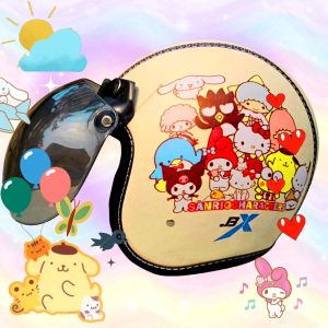 Helm Anak Bogo Motif Sofia Pink Usia 2-7 Tahun Lapis Kulit Sintesis