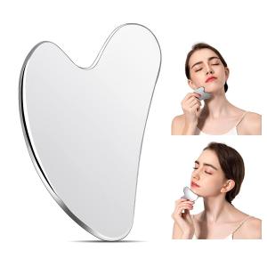 Stainless Steel Gua Sha Facial Tool Firming Skin Massage Beauty Face Massager With Travel Bag