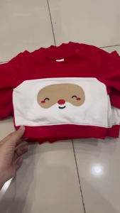 Áo Sơ Sinh Xuất Dư Cao Cấp - Áo Cộc Tay Màu Đỏ Dịp Noel & Tết - Size Newborn