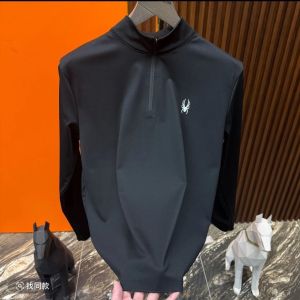 Autumn 2025 Mens Casual Long Sleeve T-Shirt Fashionable Outdoor Half Zip Splice Style Comfortable Fit Chinese Brand Tagkita