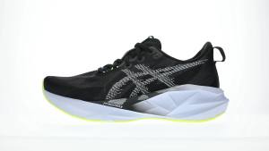 ASICS Men NOVABLAST 5 Running Shoes in Black/Blue Fade