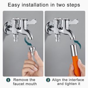 Faucet Extension Extender Bathroom 360 Rotation Adjust Free Bending Faucet Splash-Proof Universal Extension Tube