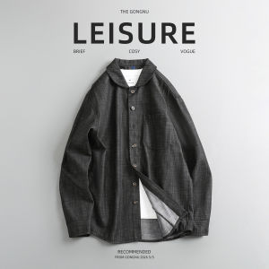GONGNU | Vintage Style Loose Collar Casual Long Sleeve Shirt