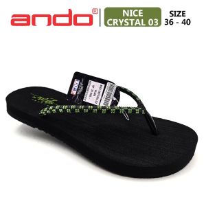 Sandal Jepit Wanita Dewasa – ANDO – NICE CRYSTAL 03 – Size 36-40 – Casual – Fashion Hijau