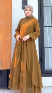 COD Liora Dress Ceruty Babydoll Payet Dress Wanita Terbaru 2024 Kekinian Gamis Kondangan Viral Murah