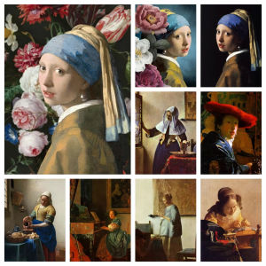 Jigsaw Puzzle 1000Pieces Vermeer Milkmaid Pearl Earring Scene Brain Teaser Calming Activity Decor Gift