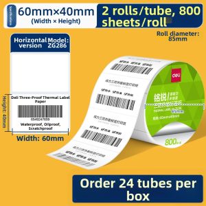 deli | Waterproof Scratch Resistant Thermal Label Paper