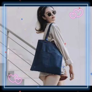 กระเป๋า Tote Bag รวมเครื่องมือสะพายข้าง กระเป๋าผ้ายีนส์ กระเป๋าถือ สไตล์เกาหลี