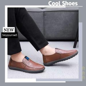 รองเท้าหนังผู้ชายสลิปออน พื้นนุ่ม ใส่สบาย กันลื่น เหมาะสำหรับใช้งานยาวๆ ส่งตรงจากไทย