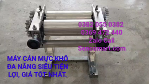 Máy cán khô Mực Khô Bò quay tay inox - size lớn trục 17cm