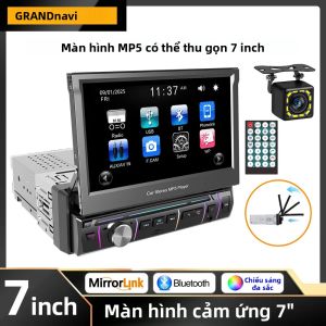 Đầu Phát Đài MP5 1Din 7 Với Màn Hình Cảm Ứng Gấp Gọn Bluetooth USB SD Mirror Link FM AM RDS Hệ Thống Âm Thanh Đa Phương Tiện Cho Ô Tô