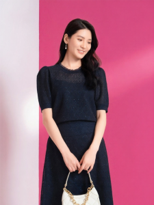 Koradior | Ice Silk Breathable Womens Short Sleeve Knitwear