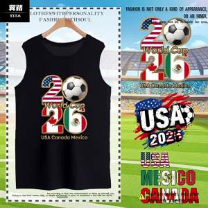 Soccer Fan Memorial USA Canada Mexico Mens Cotton Tank Top