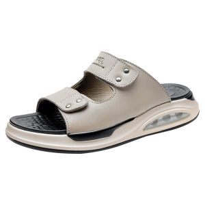 Jeep | Jeep Mens Leather Air-Cushioned Slippers Breathable Beach Shoes Anti-Slip Large Size Sandals Trendy Mens Footwear