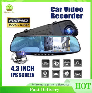 NEW Full HD 1080P Car Video Recorder w/ Dual Lens For Vehicles Front & Rearview Mirror Car Camera DVR Waterproof