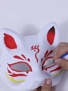 2Pcs White Mask DIY Hand Drawn Sketch Masks Halloween White Plain Paper Full Face Opera Masquerade
