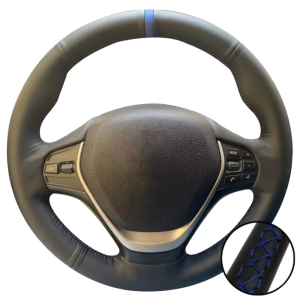 Car Accessories Hand Stitched Black Wear Resistant Microfiber Leather F31 F34 F20 F21 F22 F23 Steering Wheel Cover For BMW F30