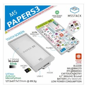 M5Stack Official M5Papers3 ESP32S3 Development Kit(960X540 4.7" elnk display 235 ppi)