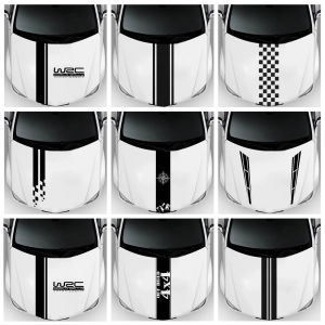 WRC Stripe Car Bonnet Hood Decorative Sticker: A Waterproof Vinyl Racing Sports Car Head Decal