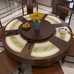 Luxury round Tablecloth Hotel Restaurant High-End Sensation New Chinese Style Waterproof Oil-Resistant Rotating Dining Table Mat