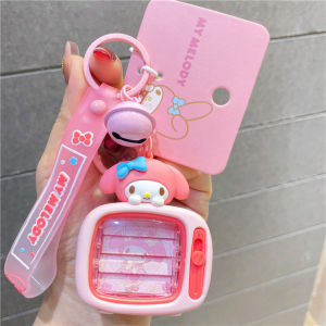 2024 New Genuine Sanrio Melody Animation Machine TV Keychain Pendant Student Schoolbag Pendant