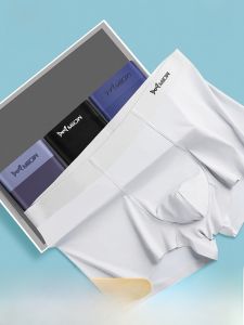 MiiOW | Mens Ice Silk Graphene Antibacterial Briefs Summer Thin Seamless Cool Feeling Flat Angle Shorts MiiOW Cat Person Underwear