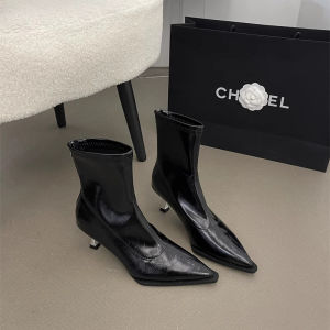 Stunning Slim High Heel Short Boots Womens Ankle Boot Autumn Winter New Style Single Boot Korean Version Sharp Pointed Toe