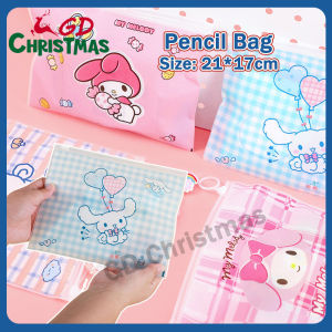 1PCS Sanrio Kuromi Melody Cinnamoroll PVC Clear Pen Pencil Bag Stationery Storage Case Pouch