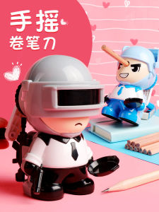 Cartoon Penknife Kids Pencil Sharpener Elementary School Student Automatic Hand-Cranking Pencil Sharpener Only for Art Small Portable Roll Pen
