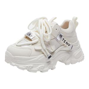 LANKAMO | Thick Sole Dad Shoes Womens Lightweight Height-increasing Casual White Sneakers