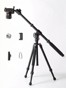 Chân máy ảnh QINGZHUANGSHIDAI YT03/C sợi carbon với thanh ngang và giá đỡ điều chỉnh được ảnh góc thấp và cao