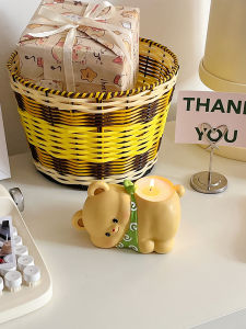 Butter Bear Cute Aromatherapy Candle Home Indoor Long Lasting Gift for Best Friend Girls Birthday Decorative Resin Container