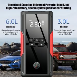 4 in 1 Car jumper powerbank 99800mAh 12V car jumper power bank with pump power bank jumper starter kereta heavy duty Car Emergency Jump Start Power Bank car tyre pump portable car jumper battery充电宝 汽车启动器