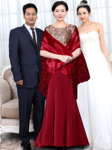 ชุดราตรีงานแต่งงานหรูหรา ชุดราตรียาวเอวกลาง กระโปรงทรงเอ แขนกุด ผ้าโพลีเอสเตอร์ ชุดเดรสผู้หญิง