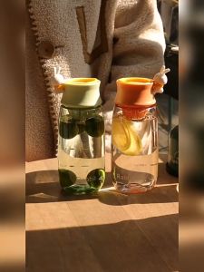 (ORICOD)480 ML ins cangkir air siswa cangkir air kelinci lucu cangkir air portabel cangkir ruang praktis