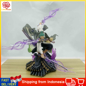 Action Figure One Piece Roronoa Zoro Wano Kimono Kimono Enma Sword Topper Cake Pajangan Hiasan Miniatur Toy Dekorasi meja toy
