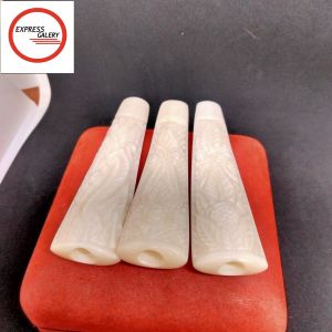 once pipa sedotan tulang sapi ukir bunga A101