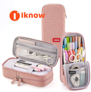 I know Standing Pencil Case Pencil Holder Multi-Layer Pencil Pouch Bag Gift for School Office Teen Girl Boy Women Kid Adult Student