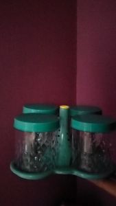 Toples LED Lima Daun Toples Kue Kering Lebaran Set Isi 4 Pcs Dengan LED Warna Warni - Hampers Food Grade