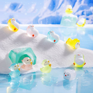 Cute Penguin Baby Resin Decorative Ornaments DIY Night Glow Micro Landscape Creative Modern Simple Animal Style Home Decoration