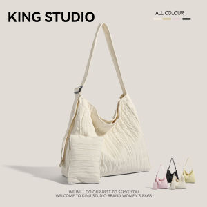 กระเป๋าผ้าลายทางแบบสะพายไหล่ข้างเดียวสำหรับผู้หญิง ความจุขนาดใหญ่ กระเป๋าสะพายไหล่แบบลำลองสำหรับนักเรียน กระเป๋าสะพายข้างแบบลำลองสำหรับเดินทาง