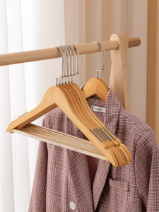 Solid Wood Clothes Hanger Home Use No Trace Anti-Slip Wardrobe Wooden Clothes Hangers Hotel Wooden Coat Hooks Retro Style Adult Closet Organizer
