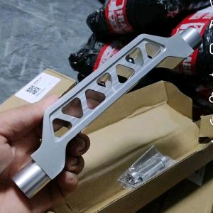 CNC Shock Stabilizer for Aerox Nvx v2 v3 - On hand Automotive Steering & Suspension Part Silver Lightweight Design Fits Aerox Nvx Models Includes Hardware Boxed Packaging.
